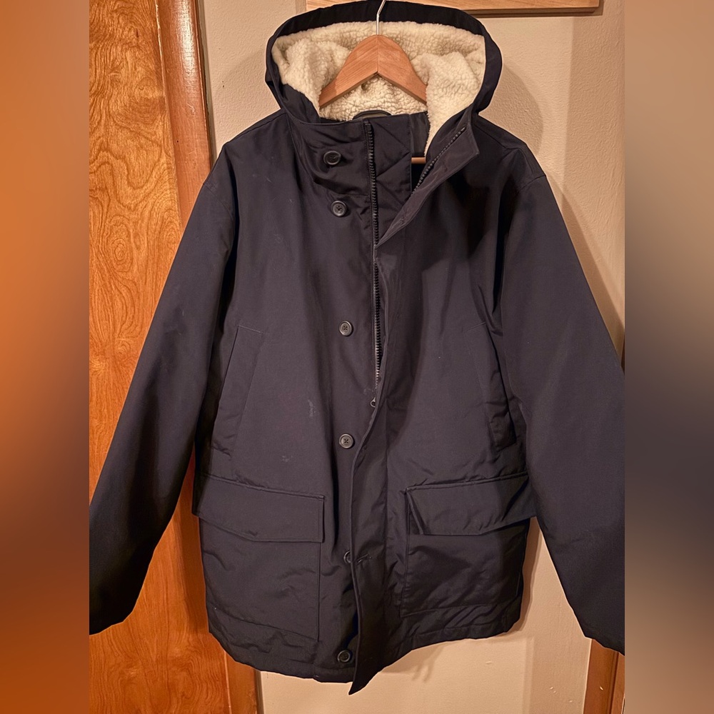 J. Crew Men's Navy Hooded Jacket